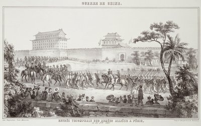 Der triumphale Einzug der alliierten Armeen in Peking, 25. Oktober 1860, aus Der Krieg in China, 1862 von G.C. de Fortavion